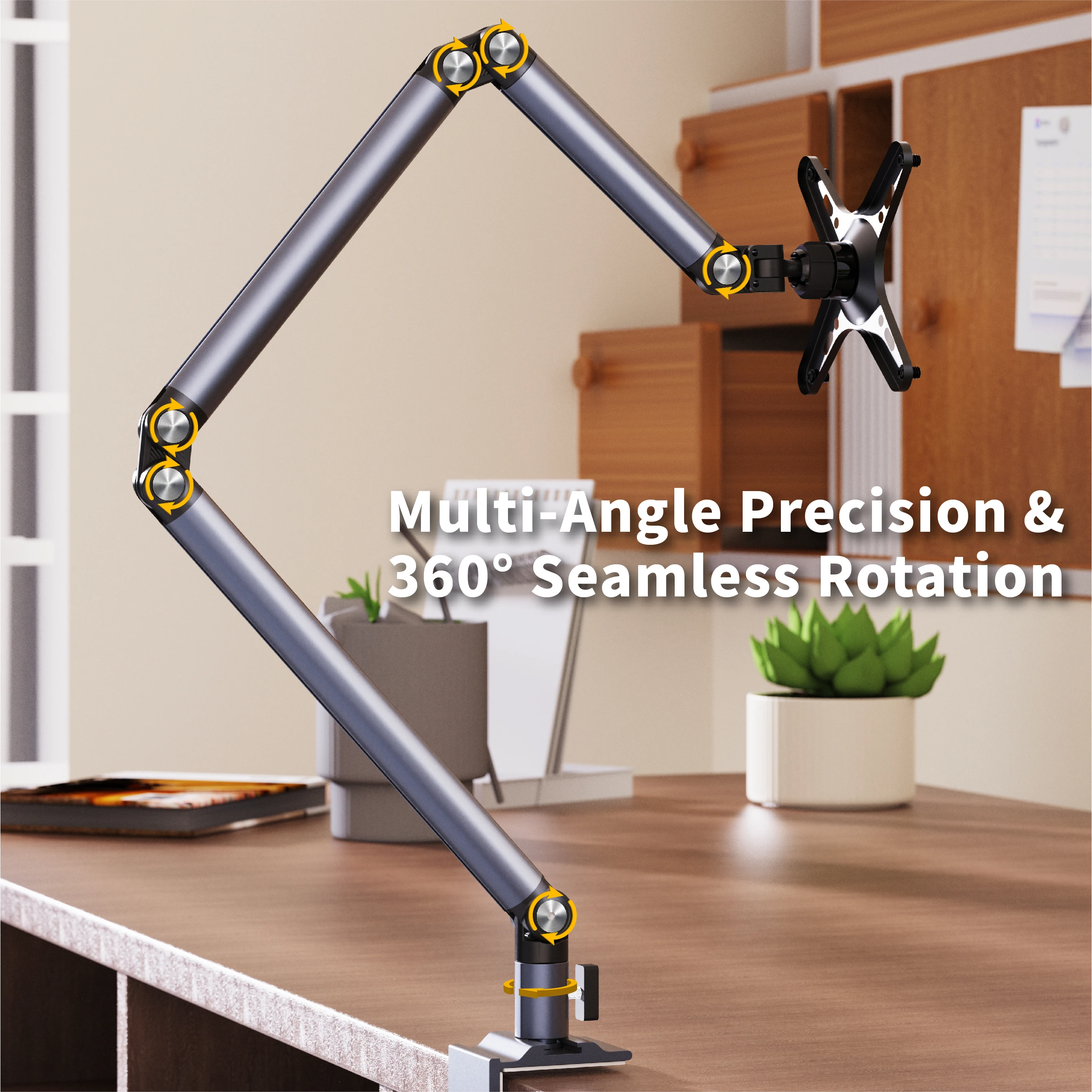 Kimdoole Adjustable Tablet Stand Foldable Aluminum Universal Flexible Holder 360 Degree Rotation for 4.5-12.9 Inches Devices