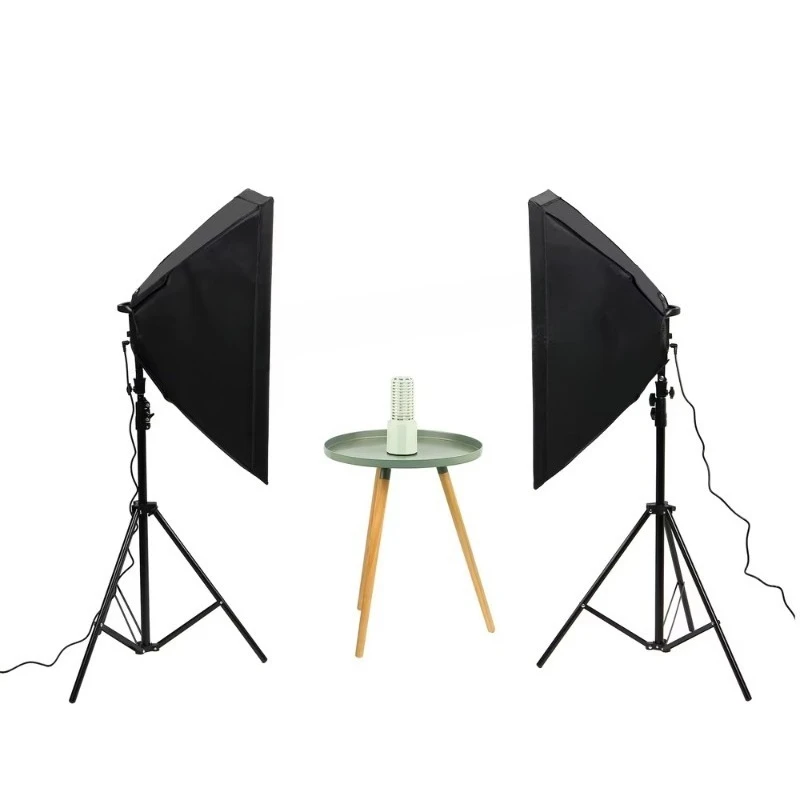 Double light continuous two-color 50 * 70cm soft box Studio lighting kit with light stand and photography soft box