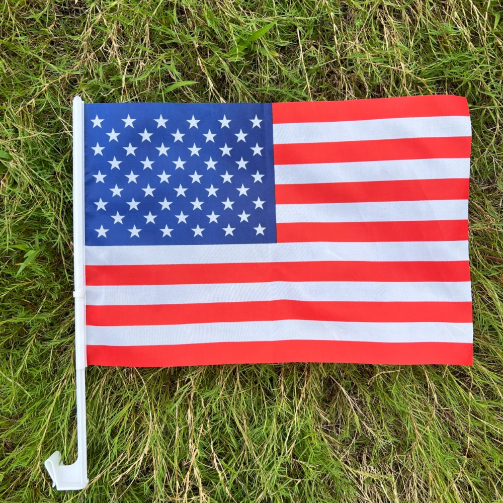USA-Flaggen, 30 x 45 cm, amerikanische/USA/Vereinigte Staaten, Fenster-Auto-Flaggen und Banner, kleine Outdoor-Flagge aus Polyester mit Aufdruck