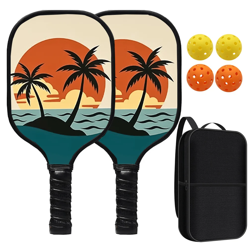 

Набор для пиклбола: 2 ракетки, 4 мяча, сумка, стекловолоконная поверхность, сотовый сердечник, нескользящая рукоятка, спортивное оборудование