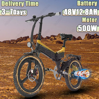 LANKELEISI G650 E-bike 500W Brushless Motor 48V12.8AH Aluminum Alloy Mountain Electric Bicycle 20 Inch Tire Snow Electric Bike