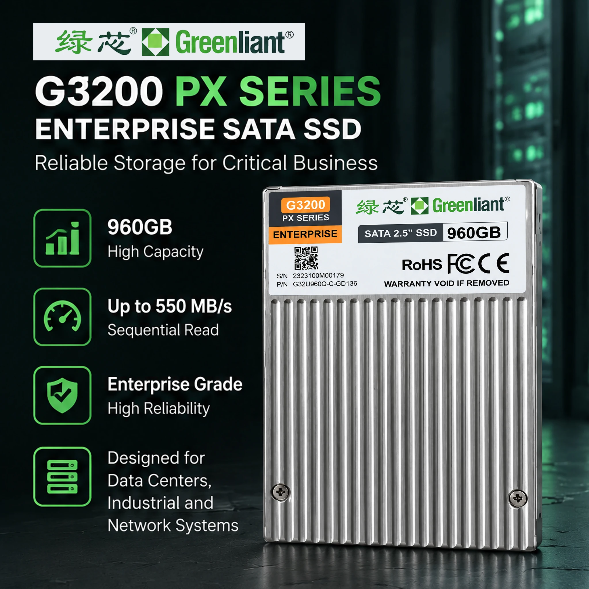 Greenliant G3200 PX 960GB Enterprise SSD SATA 2.5