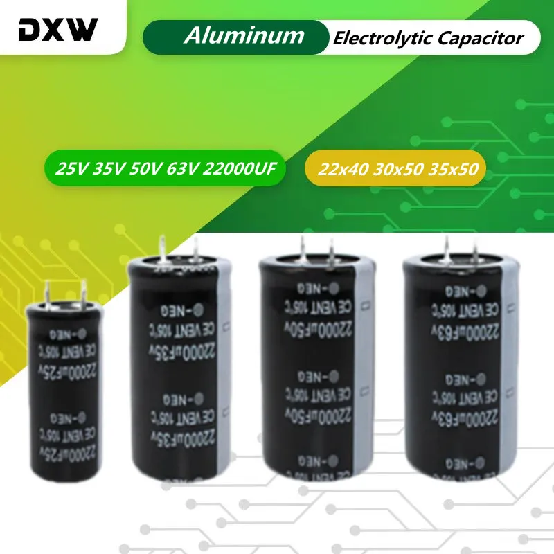 

2PCS/Lot 25V 22000uf 35V 50V 63V 22000UF 22*40 30*50 35*50MM Aluminum Electrolytic Capacitor