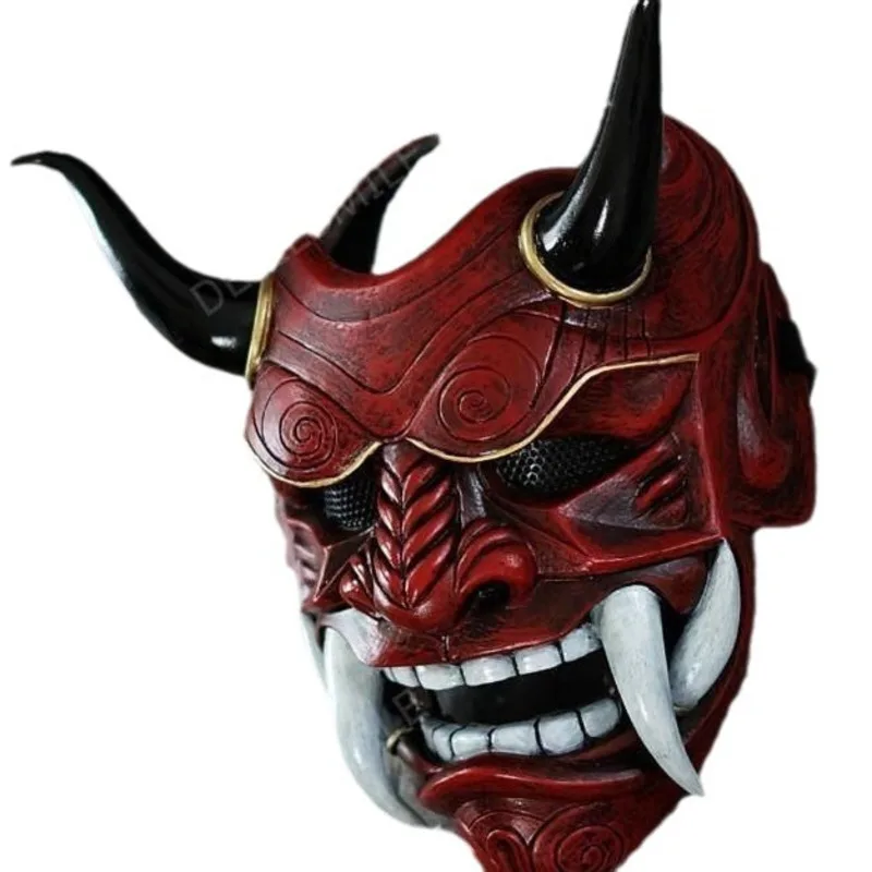 씰링 프라진 마스크 코스프레 소품 일본 스타일 빨간색과 검은색 바이트 로프 프라진 악마 호러 마스크