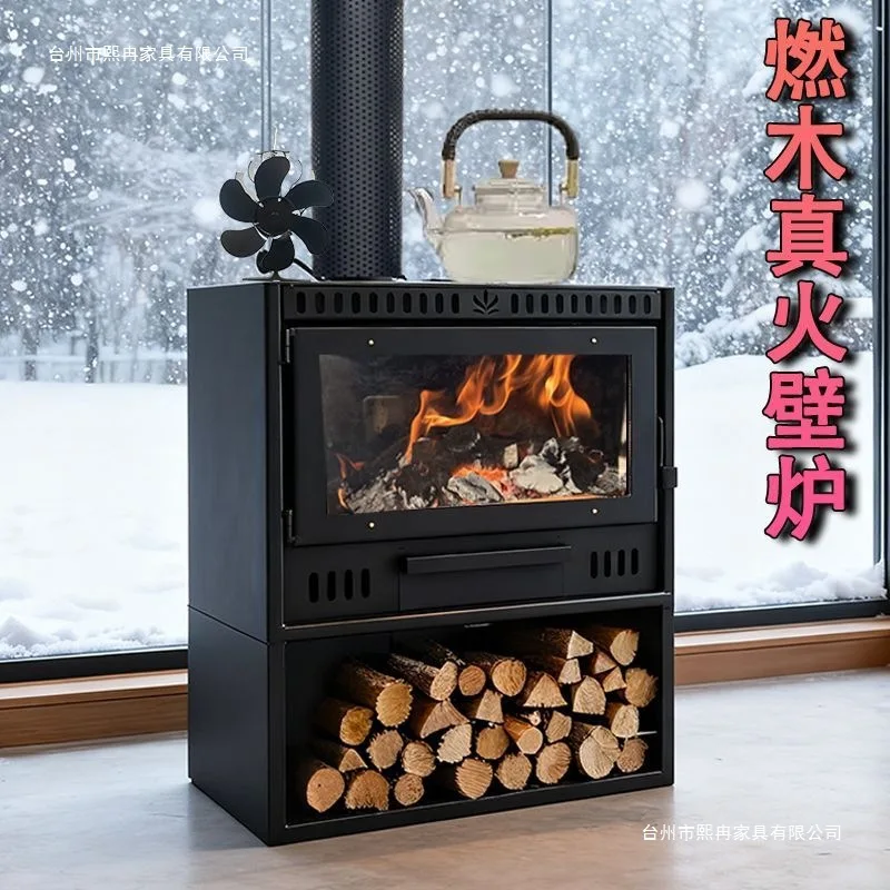 

Real fire wood-burning fireplace, special heating for home and rural self-built houses, European-style indoor living room
