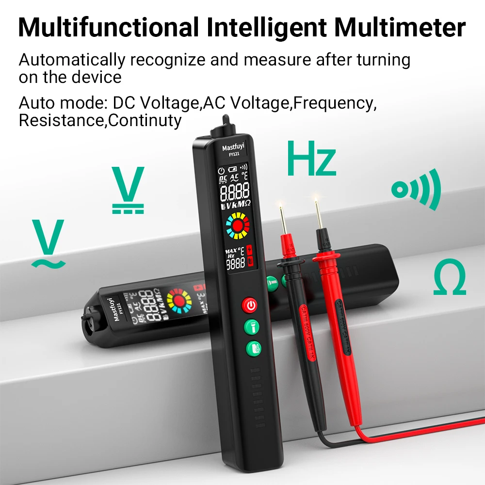 MASTFUYI Professional Digital Multimeter for temperature, DC/AC voltage resistance Tester for home general purpose instrument