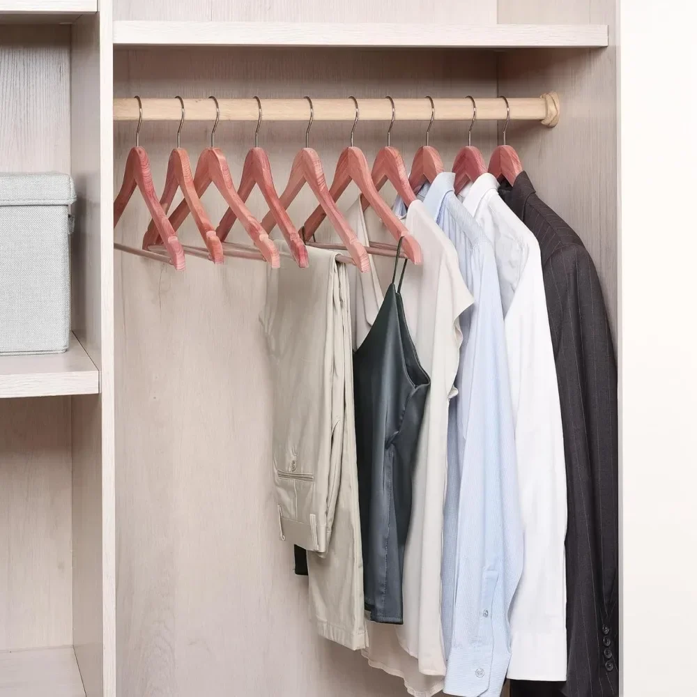 

y Red Cedar Hangers 30 Pack, Smooth Finish Wood Coat Hanger for Suit Shirt, Aromatic Cedar Clothes