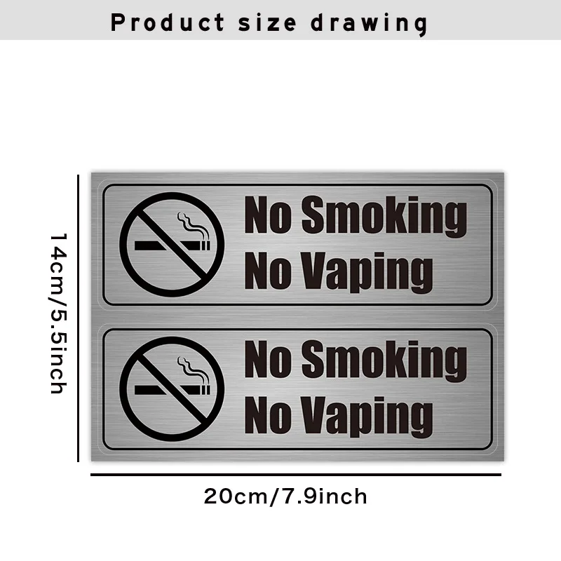 

4 pcs No Smoking Sticker Adhesive Decorative Sign Labels Decals Business Signs Office High Visibility Waterproof Long Lasting