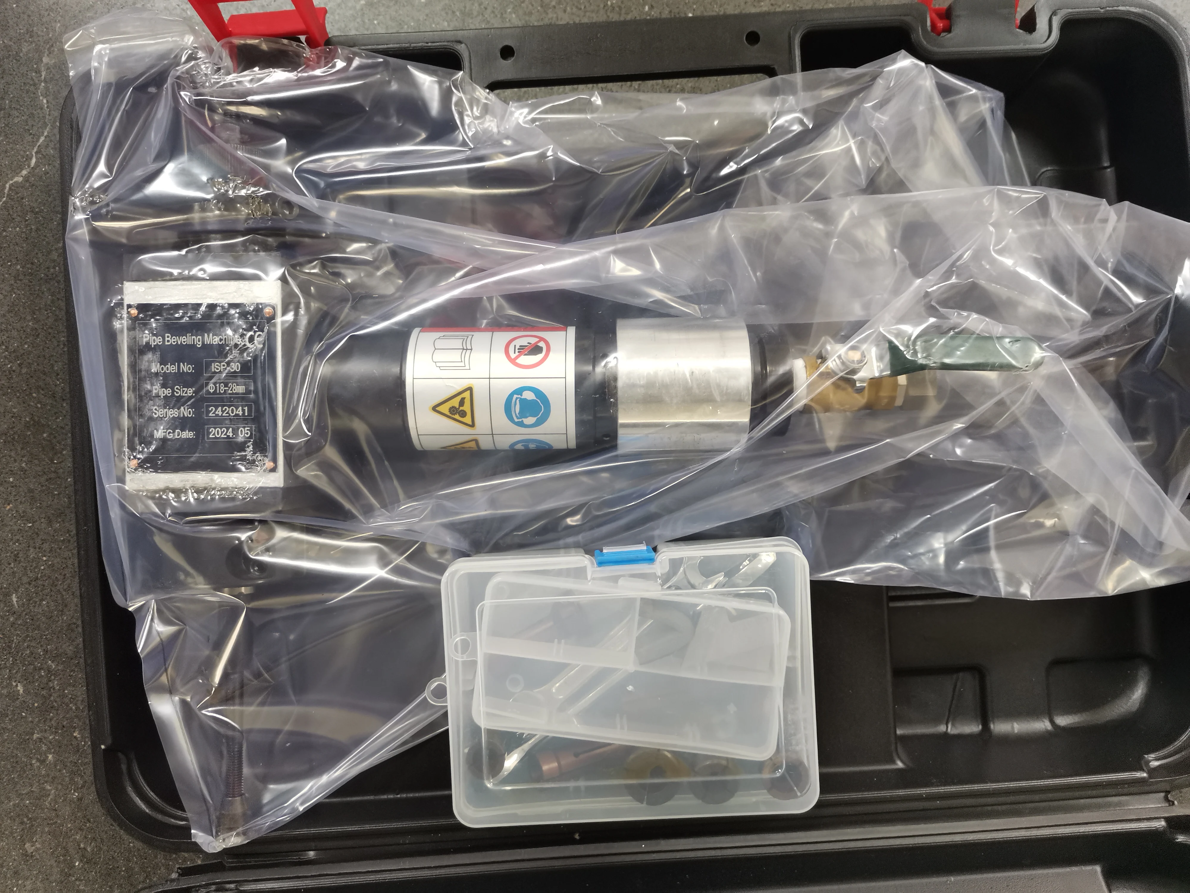 ISP-120 Pneumatische Rohrabschrägmaschine für Rohre mit Innendurchmesser von 40–114 mm und Zufuhrhebel