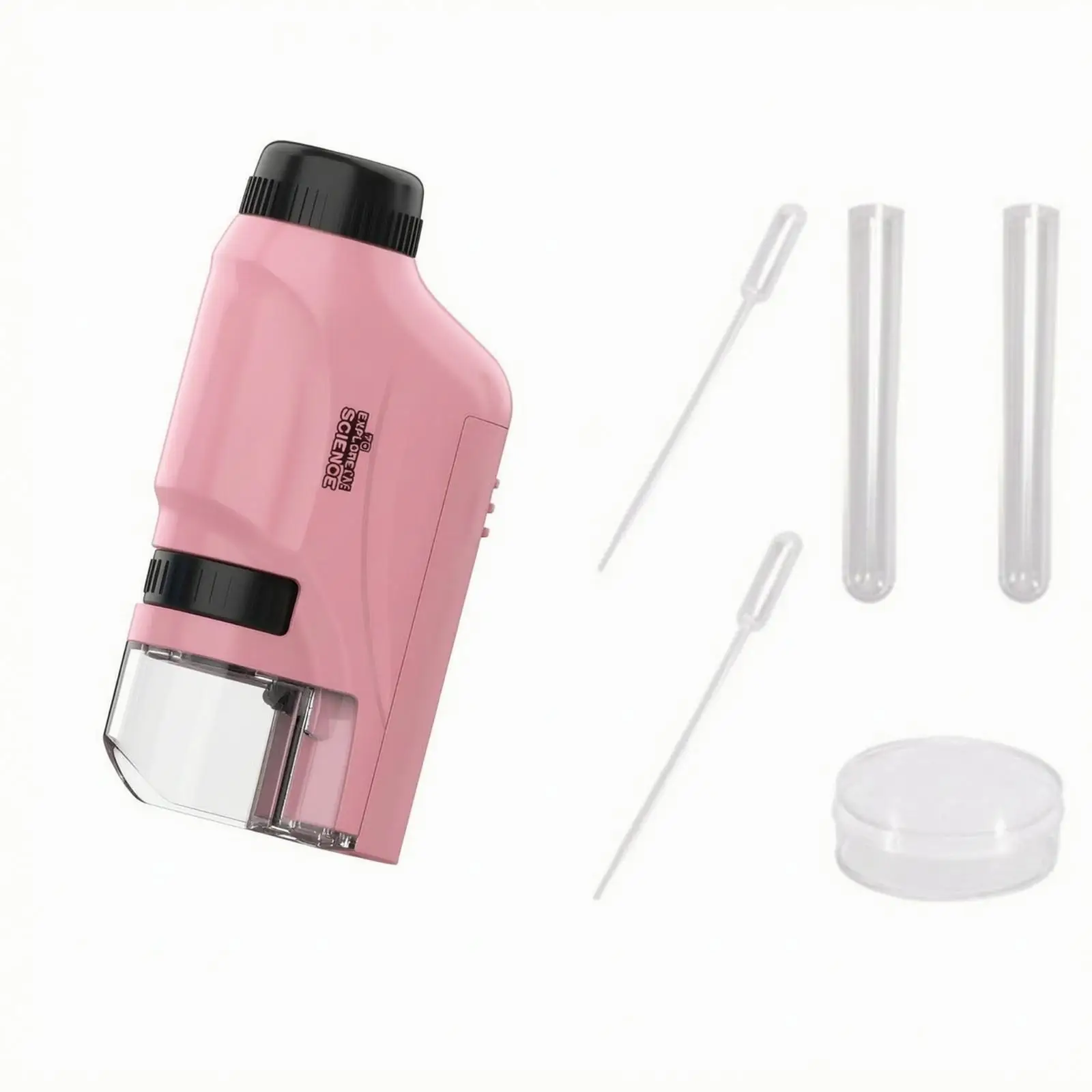 Portable Science Microscope for Kids Optical Kit with Sample Chamber Educational Science and Optical Experiment Toys for Home
