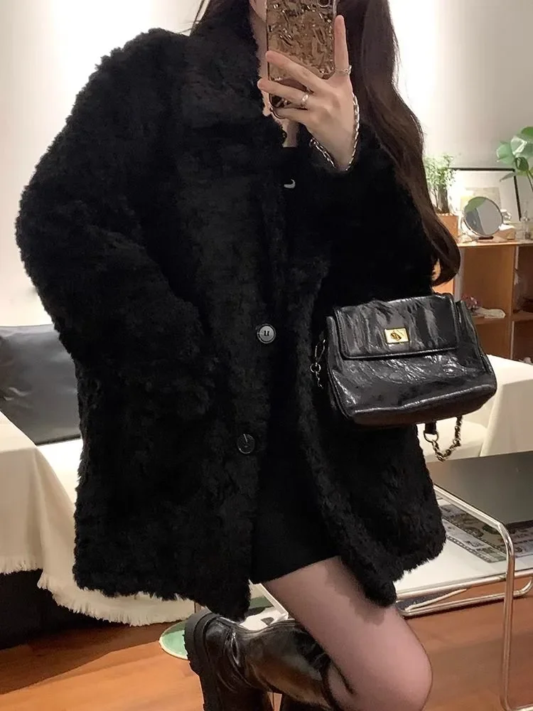 

Женская куртка из овечьей шерсти в японском футбольном стиле, желтая, для девочек и женщин, для спорта, тренировок, базовая, однотонная, мягкая, для молодежи, GF