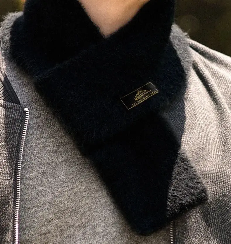 محبوك وشاح خمر الموهير أفخم وشاح الشتاء Coldproof الدافئة صغيرة الحجم طوق وشاح بلون السفر في الهواء الطلق وشاح رجالي