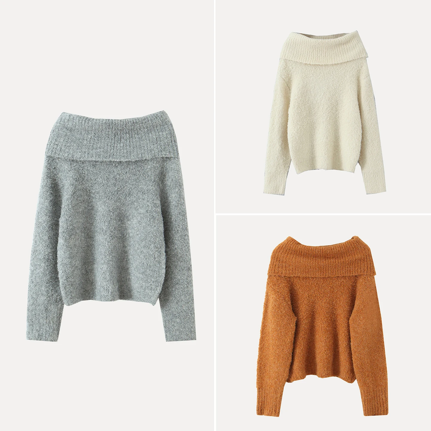 

Модный свитер с острыми плечами, элегантный дизайн на одно плечо, длинный вязаный топ с высоким воротником для женщин, осенний новый Arr...