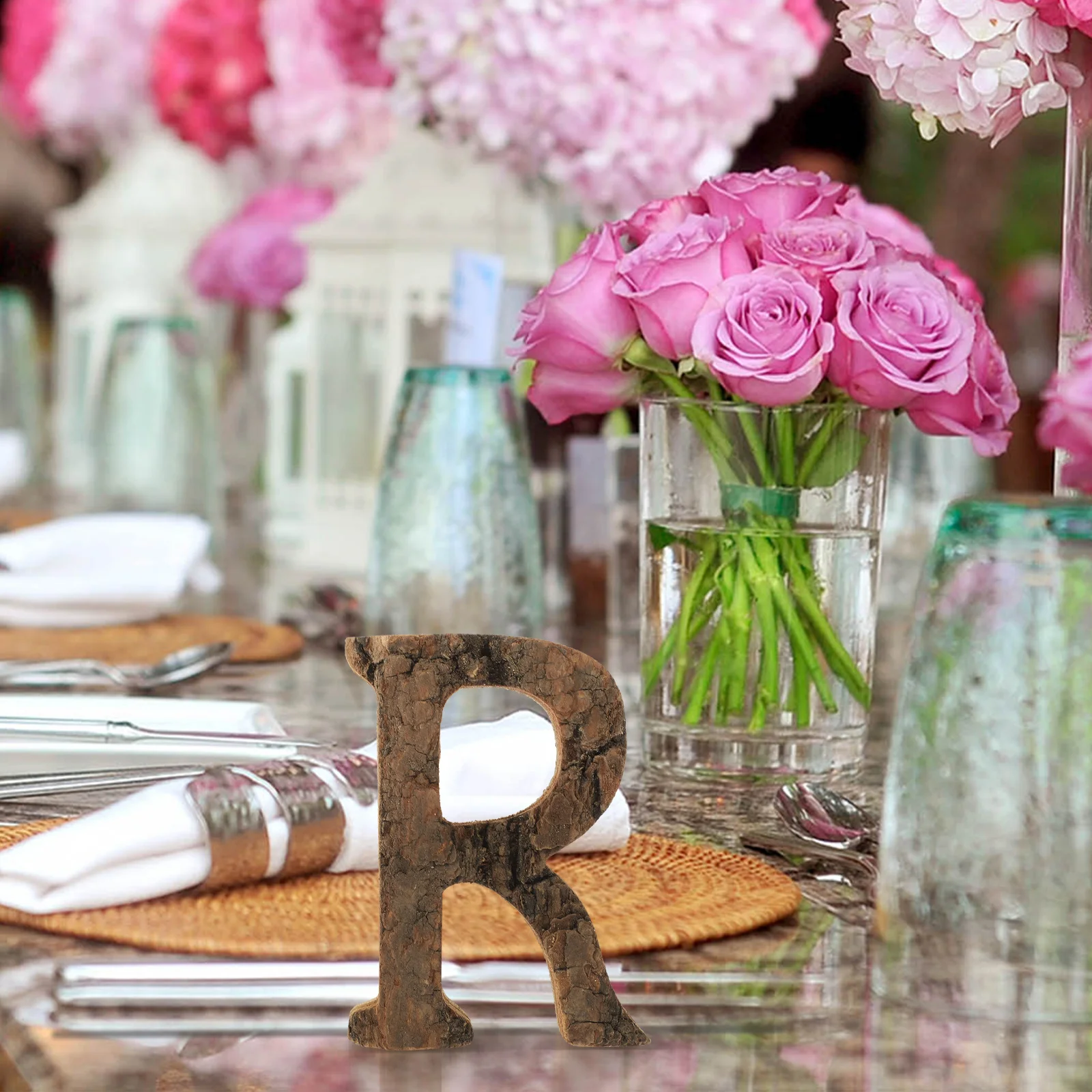 

Wooden Letter Sign Decorative Rustic Bark Letters DIY Theme Party Home Decor Crafts Wood Letters Wooden Letter Rustic