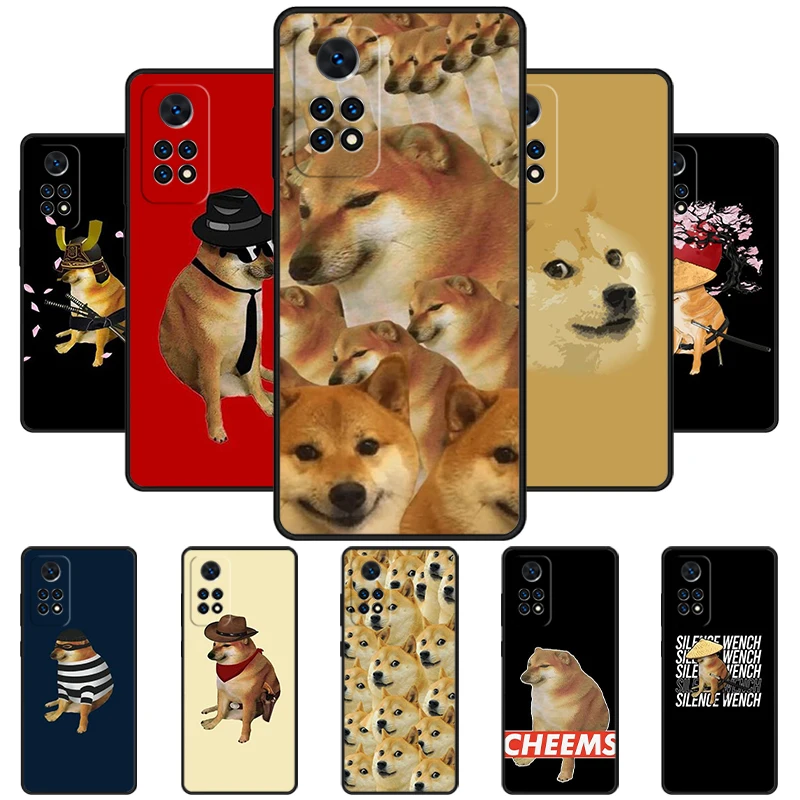 Funny Cheems Doge Retro Vintage Meme Phone Case For Redmi Note 11 EPro 11S 10T 9S Promax 8 Pro Xiaomi Mi 11 12X 12S Ultra Cover