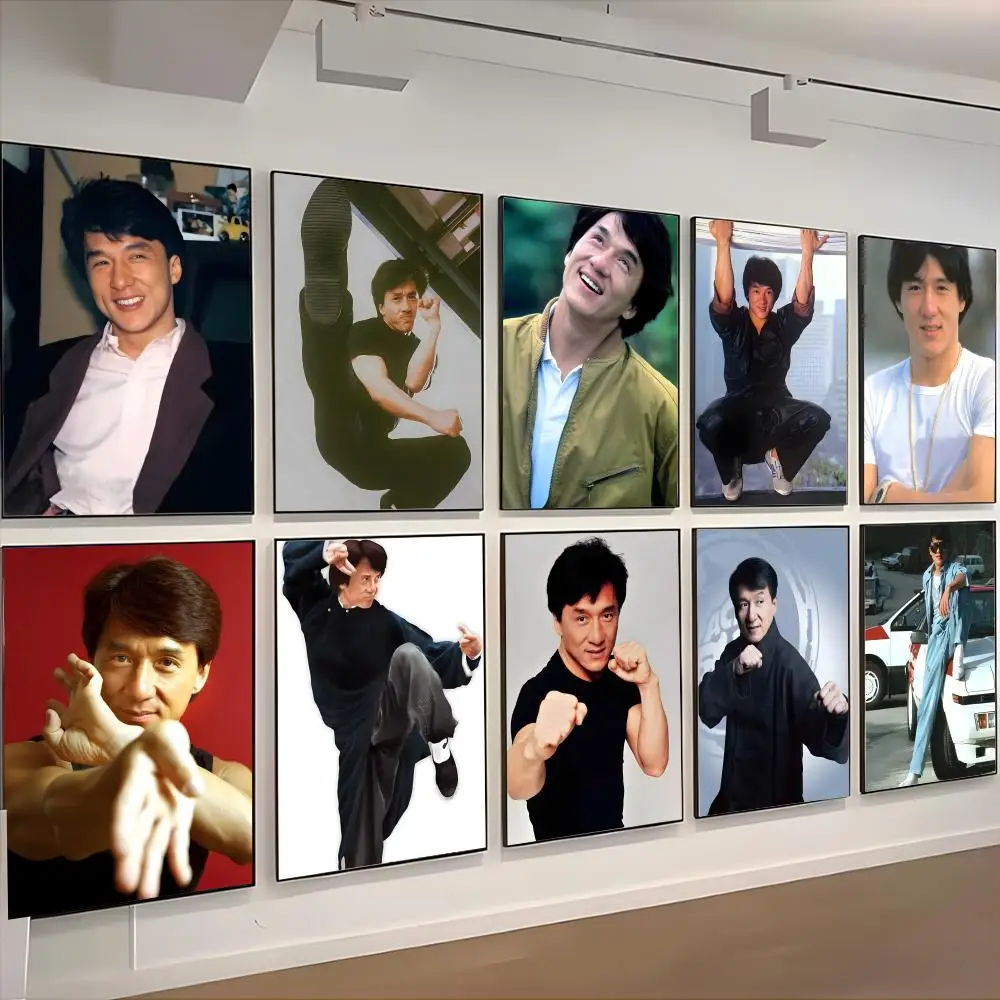 Celebrity Jackie Chan Poster Posters Retro Kraft Paper Sticker DIY Room Bar Cafe Aesthetic Art Wall Painting