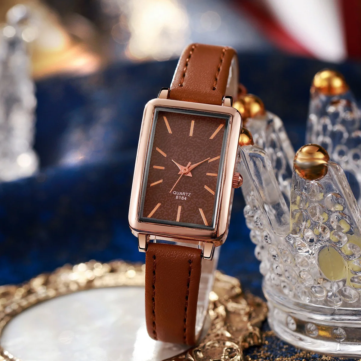 Women's Watch 2025 New Rectangular Style Retro Simple Style Large Dial Customizable