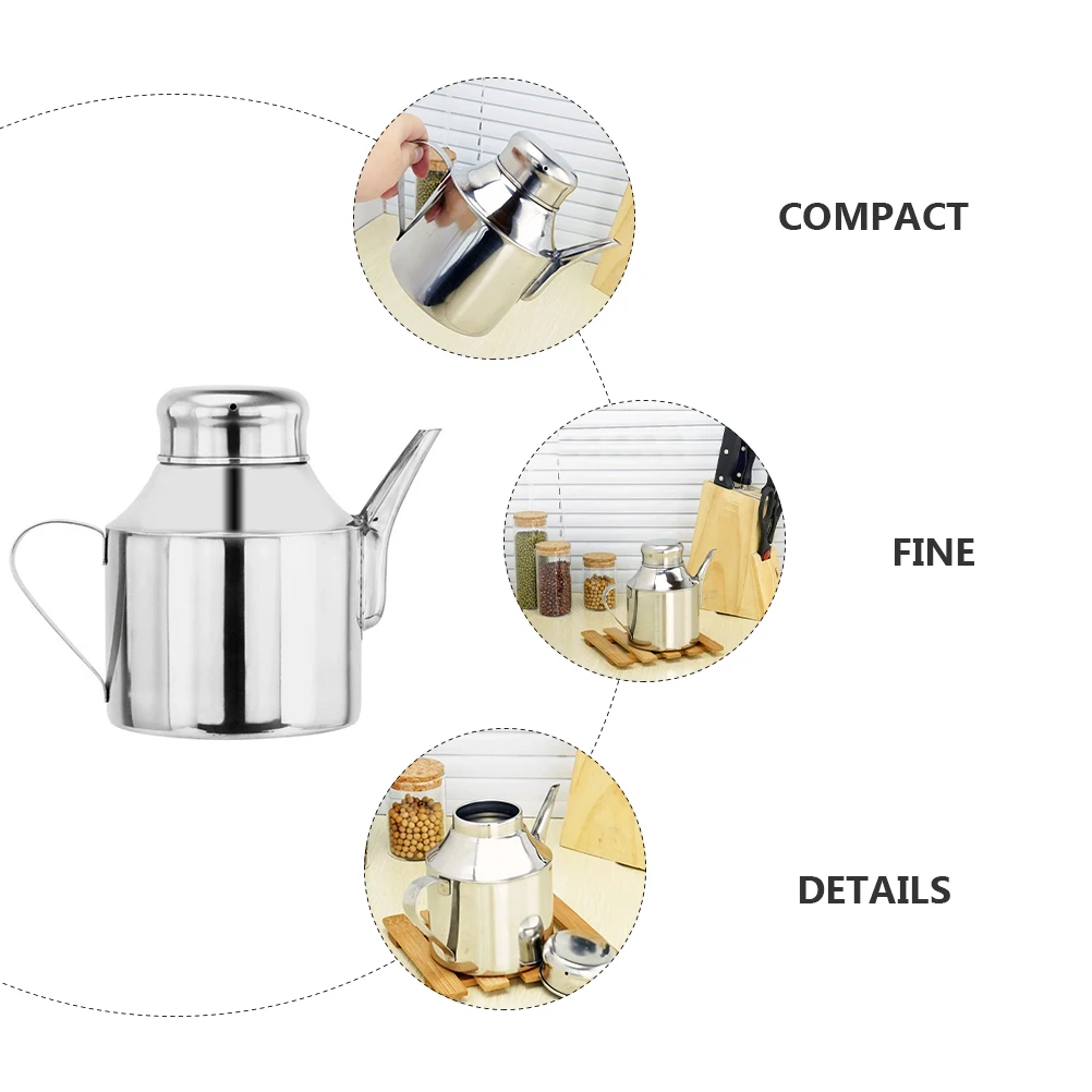 

Stainless Steel Oil Pot Kitchen Storage Container Household Vinegar Bottle Seasoning Dispenser Light Compact For Liquid