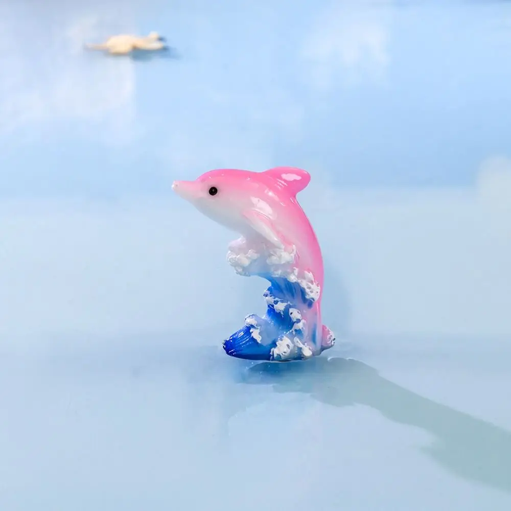 Creative Ocean Series Seven Color Dolphin Cartoon Resin Mini Dolphins Ornaments Simulation Car Desktop Ornaments Landscape
