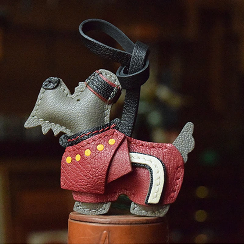 

Handmade Genuine Leather Radley Dog Keychin Sholider Doggy Bag Charm with Gift Bag