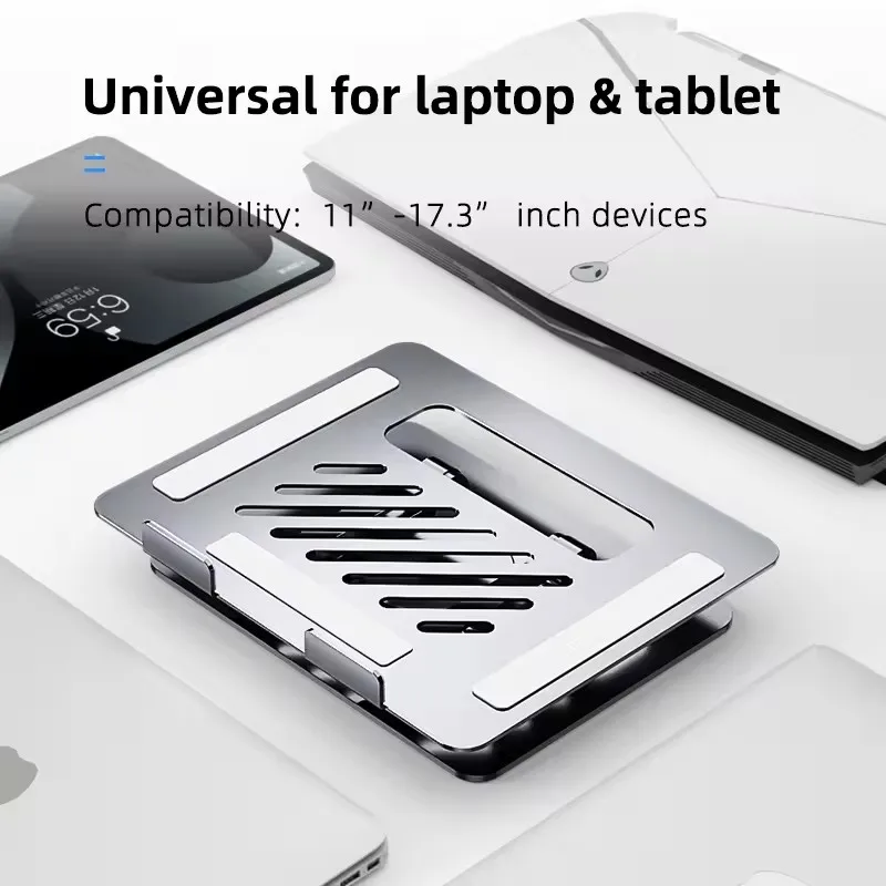 360 Swivel & Adjustable Laptop Stand for Desk Foldable & Portable Computer Stand for All Laptops up to 15.6 inches