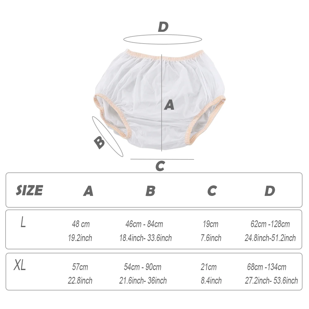 Premium PVC Erwachsenen-Windelüberzug, Inkontinenzhose für Erwachsene, Wasserdichte Unterwäsche für Männer und Frauen, Wiederverwendbar, Groß, 1 Stück – Detail 3