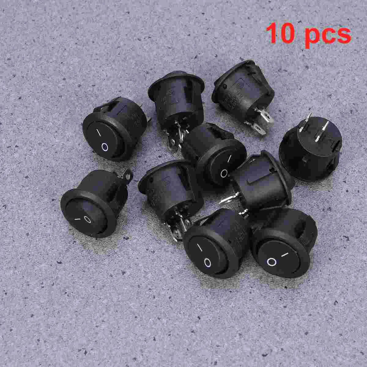 

10Pcs Round 6A 250V ON OFF Snap In 2Pin Car Boat Heavy Duty 2 Pin Rocker Nylon Dashboard Toggle Replacement