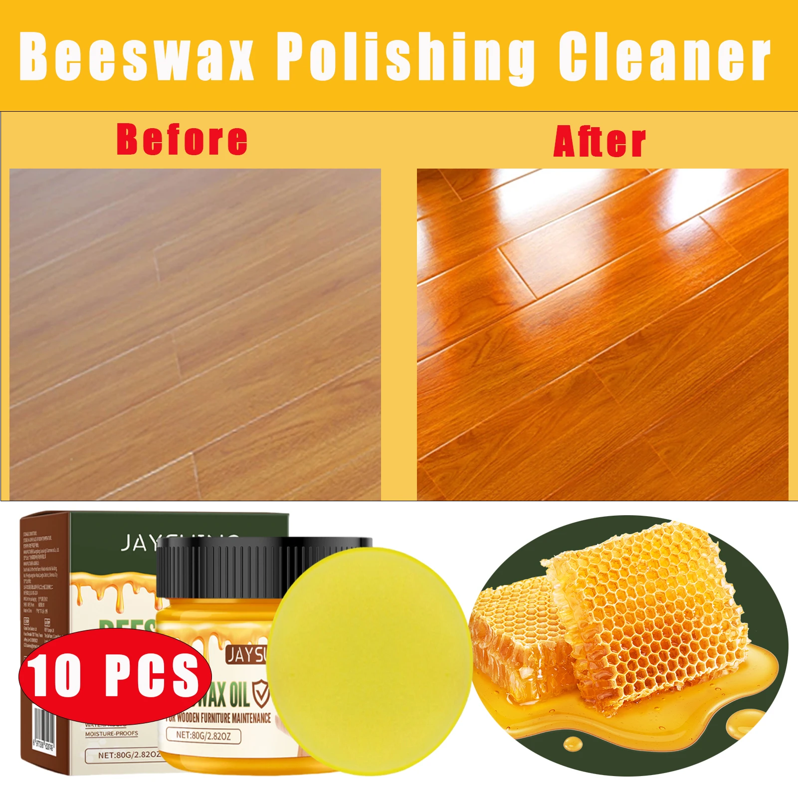 10pcs Wood Polishing Natural Beewax Traditional Wood Wax Multipurpose Beeswax Furniture Polish for Wood Polish Furniture Care