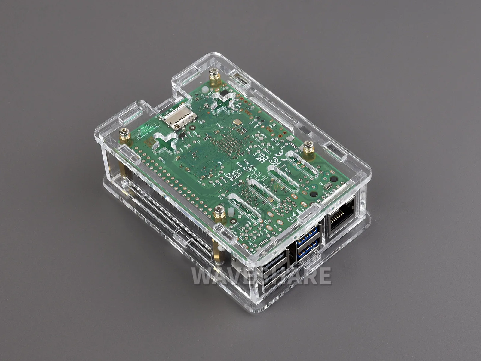 Прозрачная акриловая деталь для Raspberry Pi 5, поддерживает установку официального кулера