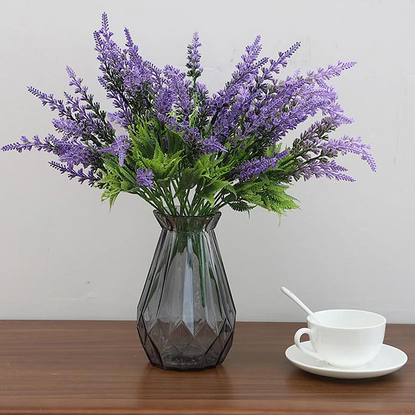 Artificial Lavender Purple Flowers Branch Elegant Plants Bouquets Fake Garden Outdoor Party Wedding Window Home Decor