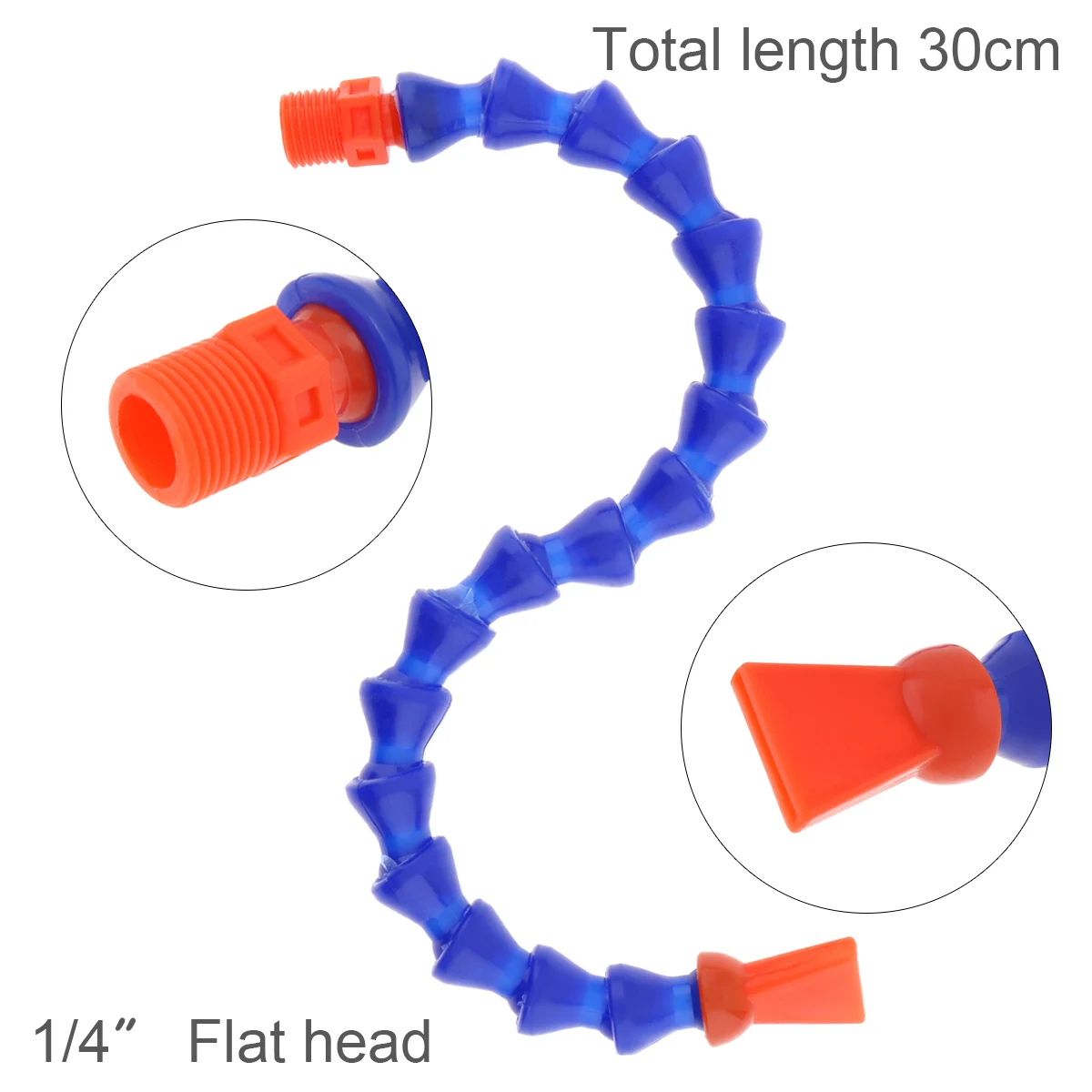 

1/4 Inch Plastic Flexible Water Oil Cooling Tube Hose with Flat / Round Head Nozzle for CNC Milling Lathe Coolant Tube