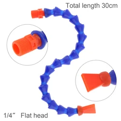 1/4 Inch Plastic Flexible Water Oil Cooling Tube Hose with Flat / Round Head Nozzle for CNC Milling Lathe Coolant Tube