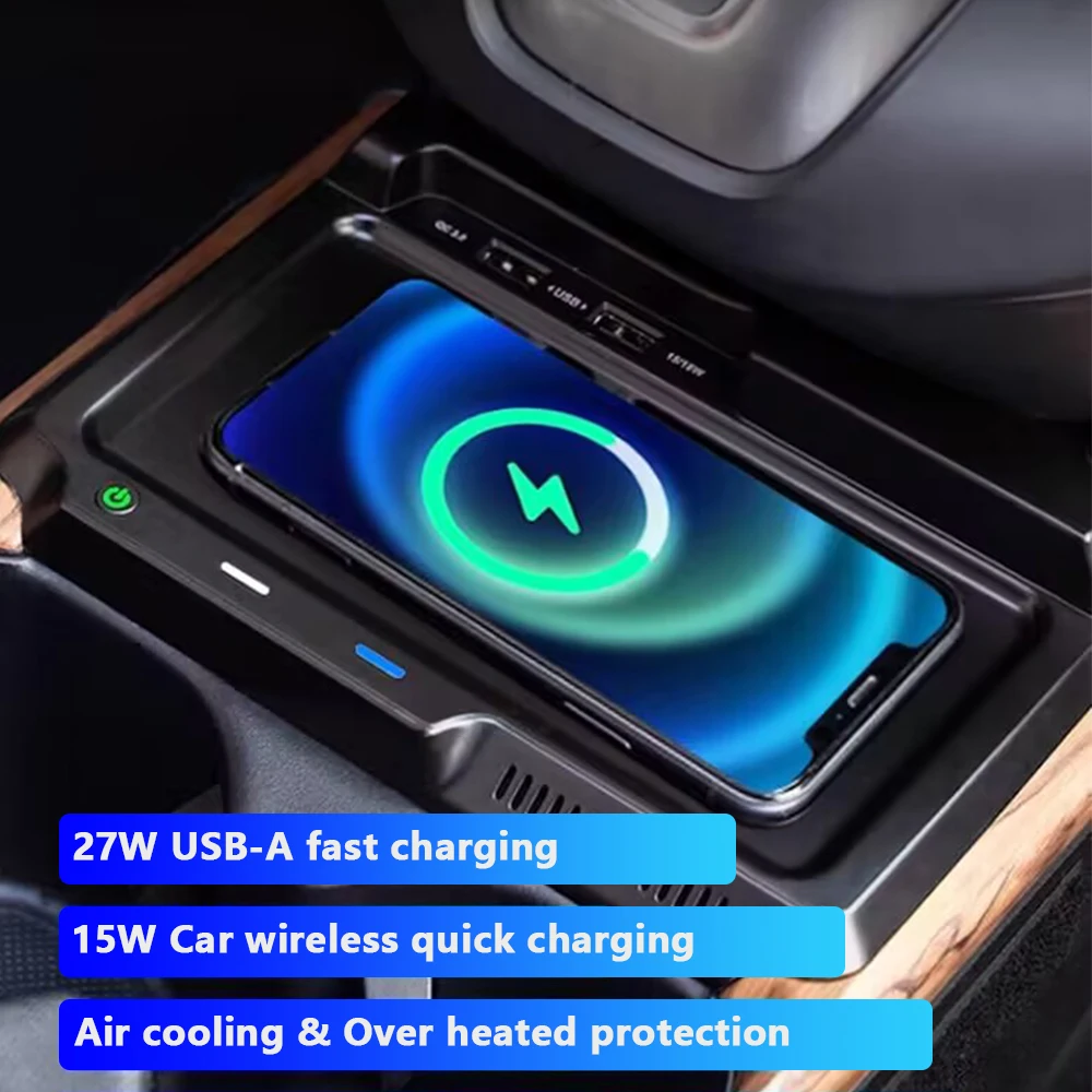 

15W Wireless charging pad for Honda CRV 2017 2018 2019 2020 phone charger fast charge usb mobile holder car accessories