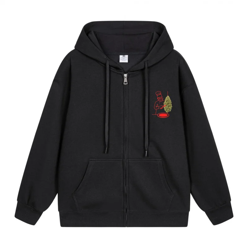 

Men's Zip-Up Hoodie Red Tree On Black Hoodie 2025 New Style Casual Couples’ Style Couples’ Style