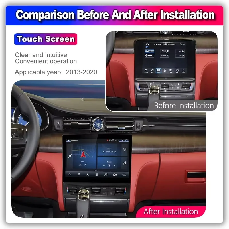 

O 10,26 " Qualcomm Android13 автомобильный мультимедийный стерео радиоплеер Carplay для Maserati Quattroporte 2013-2020 с головным блоком 4g Lte