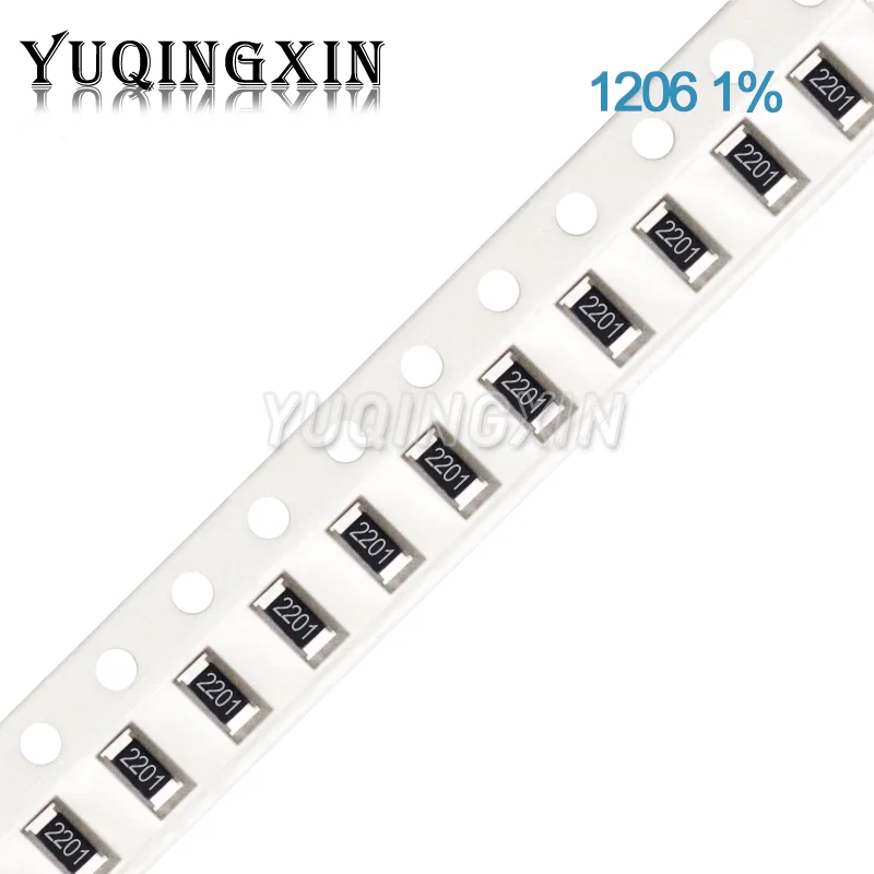 

100pcs 1206 1% SMD resistor 1/4W 1.05K 1.15K 1.4K 2.1K 2.49K 2.8K 4.99K 6.04K 12.4K 21K 24.9K 28K 34K 49.9K 61.9K 90.9K ohm