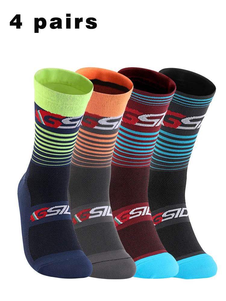 AliExpress GSIDI 4pairs Cycling Socks for Men And Women Ankle Length Breathable Moisture Wicking Compression Sports Tab Socks Running
