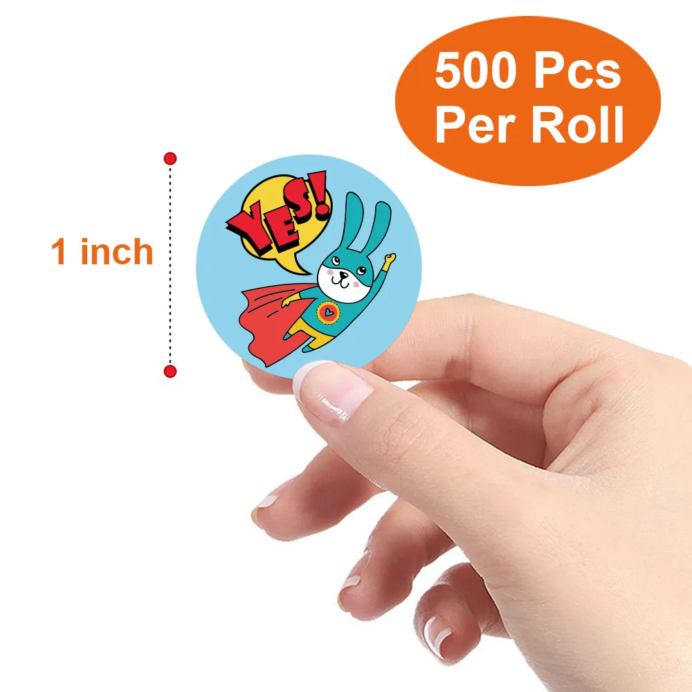 귀여운 보상 스티커, 학교 교사용 동기 스티커, 학생용 동물 스티커, 문구, 100-500 개