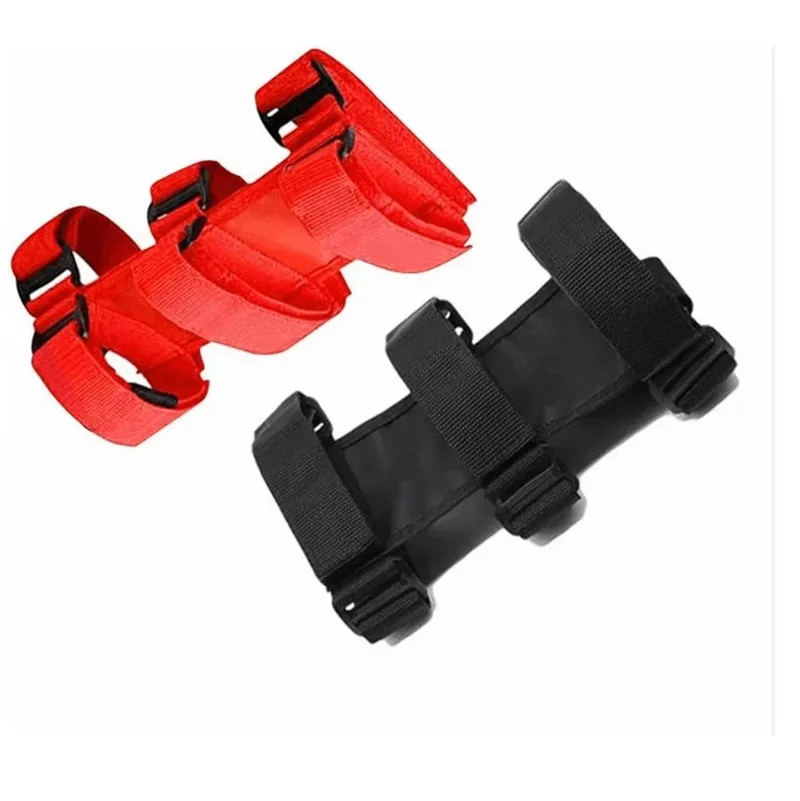 Adjustable Extinguisher Mount Strap Oxford Cloth Car Roll Bar Fire Extinguisher Holder Belt for Jeep Wrangler TJ JK JL 1997-2018