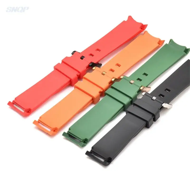 نهاية منحنية 20 مللي متر 21 مللي متر 22 مللي متر المطاط ساعات سيليكون الفرقة ل رولكس/أوميغا/سيكو العلامة التجارية حزام الساعات الرجال مقاوم للماء الغوص بولي TPU شريط للرسغ