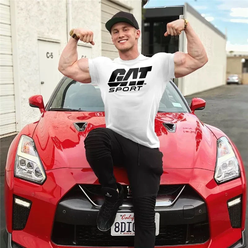 

Спортивная футболка Nieuw Zomer Muscle 2021, эластичная тонкая футболка Jongens Broer Ronde Hals для бега, тренировок, фитнеса, Ademend Katoen, унисекс
