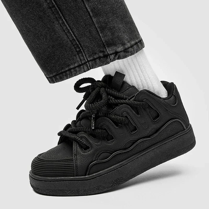 Cotton shoes cream bread shoes ins fashion lovers Hong Kong sports casual board shoes 2024 spring small white shoes