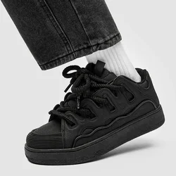 Cotton shoes cream bread shoes ins fashion lovers Hong Kong sports casual board shoes 2024 spring small white shoes