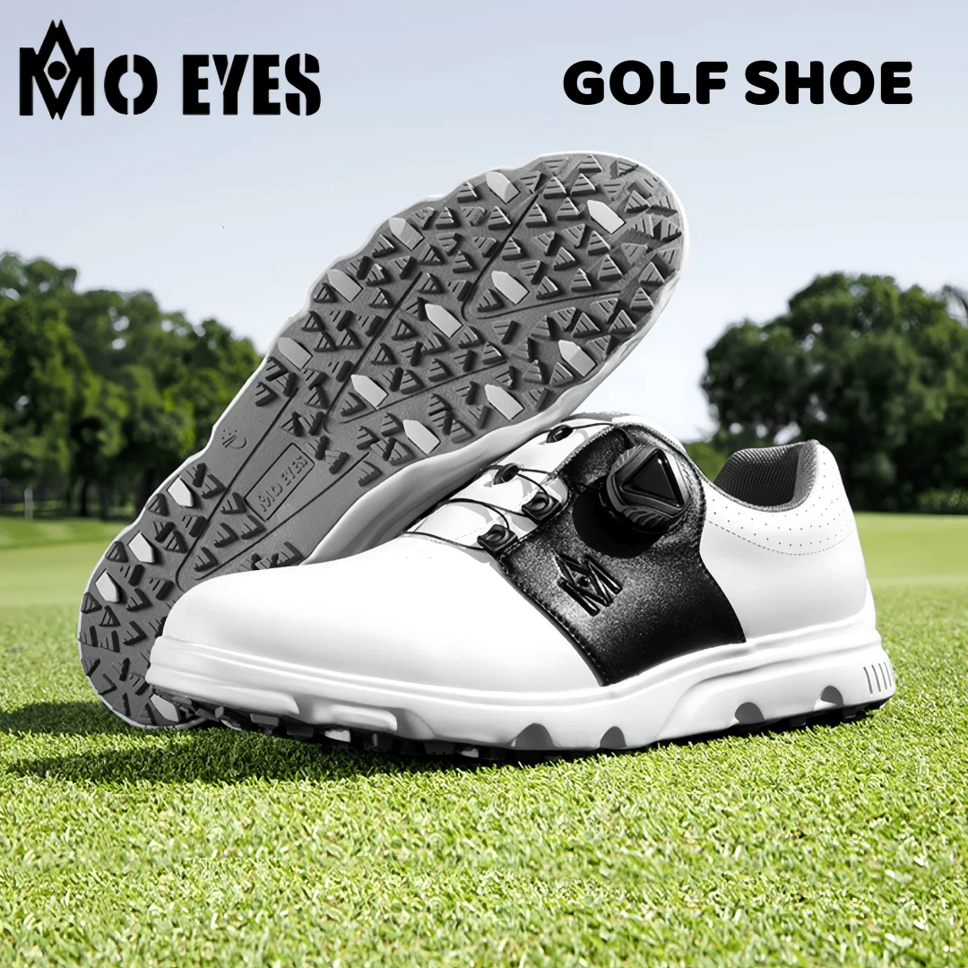 

MO EYES Golf Shoes for Men, Breathable Summer Casual Sports Shoes, Men's Golf Spikes-Free Shoes, Super Waterproof Shoes