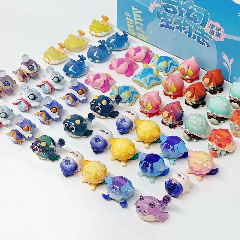 Genshin Trendy Mini Blind Box Bag Original Sea Series Fantasy Biology Chronicles Collectible Anime Model Toys Decoration Gifts