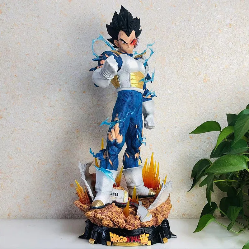 Dragon Ball Anime Figure, Vegeta IV, Tête Carimplantée à Trois Têtes, Figurine d'Action, Décoration de Bureau Périphérique, Jouets Cadeaux d'Anniversaire, 52cm