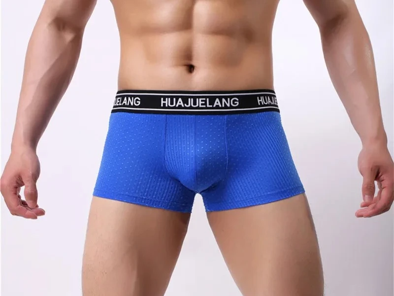 

Men's Bulge Boxy Underwear Ice Silk Mesh Boxer Briefs with Brand Waistband 3D Contour Comfortable Daily Trunks Sports Underpants