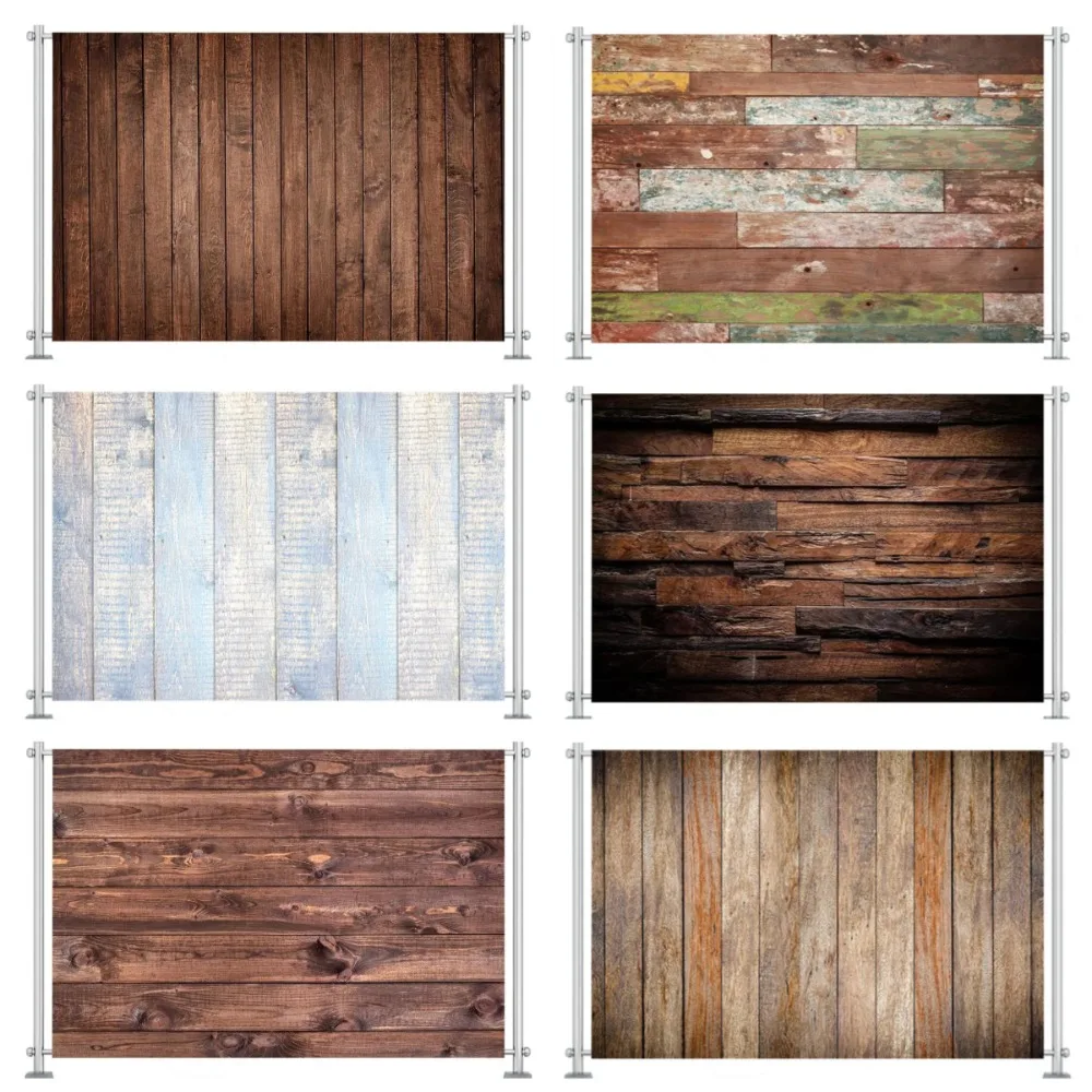 

Rural White Brown Wooden Floor Themed Children's Portrait Backdrop, Wooden Floor Birthday Party Decoration Photography Backdrop