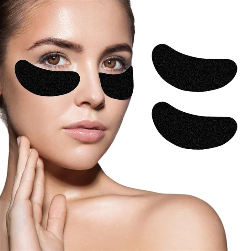20 Pares de Parches Oculares Aislantes UV para Extensiones de Pestañas, Almohadillas de Gel Hidrogel para Debajo de los Ojos, Adhesivos Negros UV, Herramientas de Maquillaje