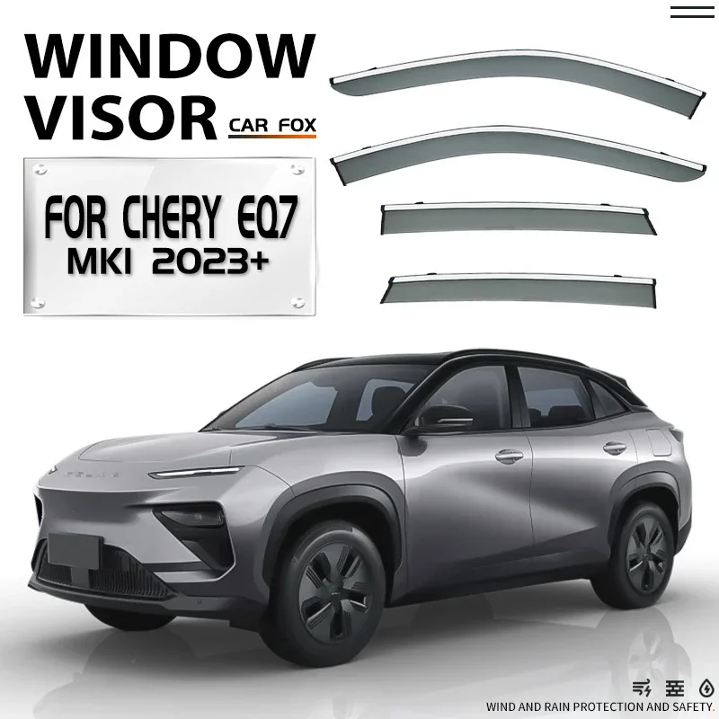 

For Chery EQ7 MK1 2023-2024+ Window Visor Vent Shades Ventvisor Wind Deflectors Visors Rain Guard Shades Visor Body Kit